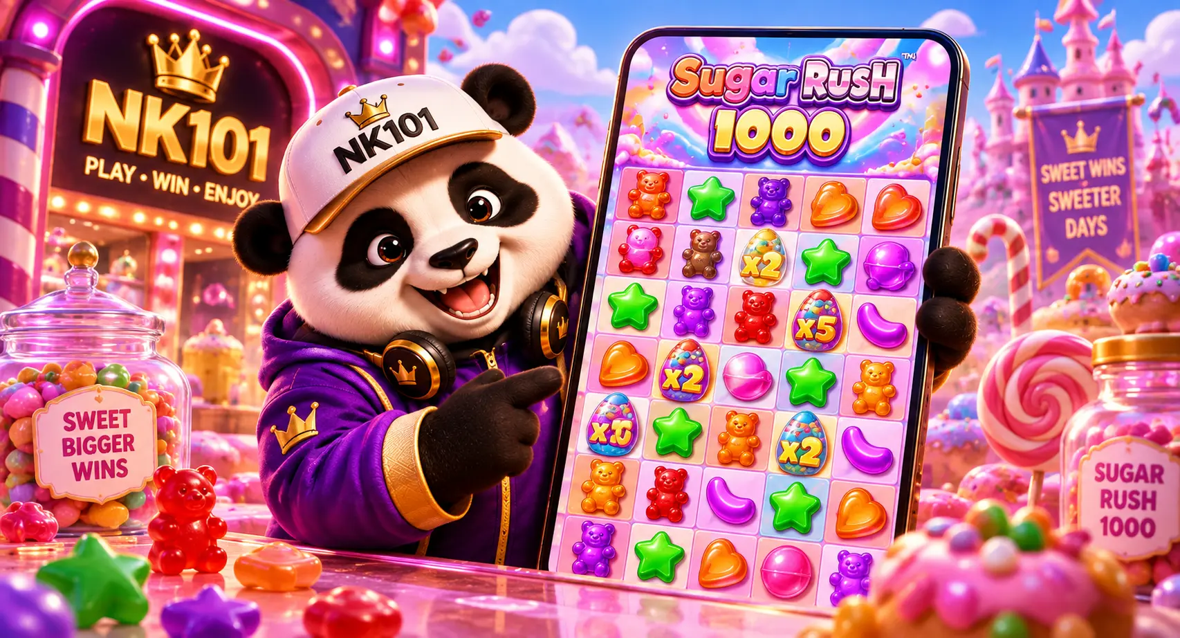 Sugar Rush 1000 ग्रिड र क्लस्टर